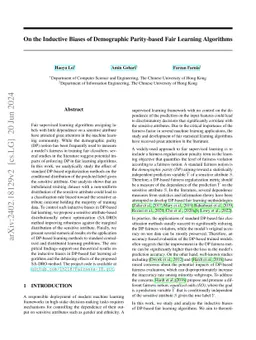 On the Inductive Biases of Demographic Parity-based Fair Learning
  Algorithms