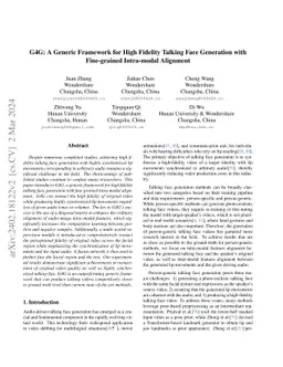 G4G:A Generic Framework for High Fidelity Talking Face Generation with
  Fine-grained Intra-modal Alignment