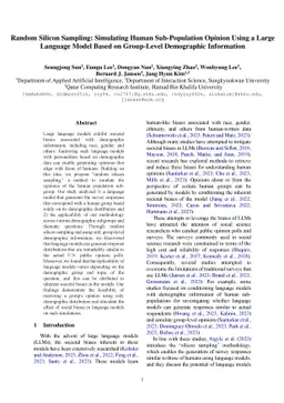 Random Silicon Sampling: Simulating Human Sub-Population Opinion Using a
  Large Language Model Based on Group-Level Demographic Information