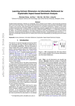 Learning Intrinsic Dimension via Information Bottleneck for Explainable
  Aspect-based Sentiment Analysis