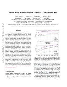 Boosting Neural Representations for Videos with a Conditional Decoder