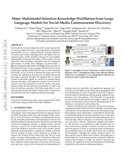 MIKO: Multimodal Intention Knowledge Distillation from Large Language
  Models for Social-Media Commonsense Discovery
