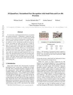 Ef-QuantFace: Streamlined Face Recognition with Small Data and Low-Bit
  Precision
