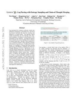 Lemur: Log Parsing with Entropy Sampling and Chain-of-Thought Merging