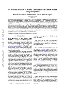 DANSK and DaCy 2.6.0: Domain Generalization of Danish Named Entity
  Recognition