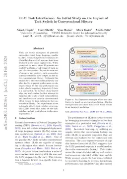 LLM Task Interference: An Initial Study on the Impact of Task-Switch in
  Conversational History