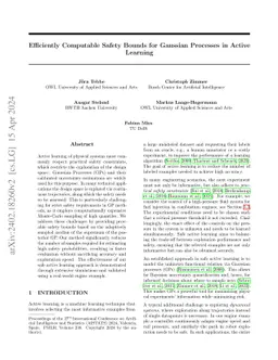 Efficiently Computable Safety Bounds for Gaussian Processes in Active
  Learning
