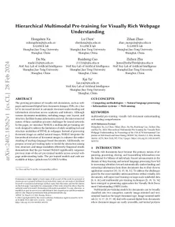 Hierarchical Multimodal Pre-training for Visually Rich Webpage
  Understanding