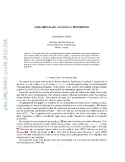 Similarity-based analogical proportions