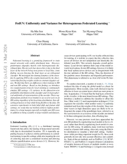 FedUV: Uniformity and Variance for Heterogeneous Federated Learning