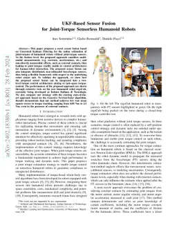 UKF-Based Sensor Fusion for Joint-Torque Sensorless Humanoid Robots
