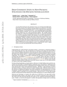 Deep Confident Steps to New Pockets: Strategies for Docking
  Generalization