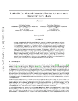 LeMo-NADe: Multi-Parameter Neural Architecture Discovery with LLMs