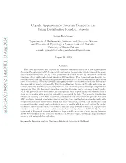 Copula Approximate Bayesian Computation Using Distribution Random
  Forests