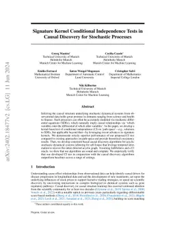 Signature Kernel Conditional Independence Tests in Causal Discovery for Stochastic Processes