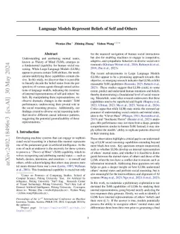 Language Models Represent Beliefs of Self and Others