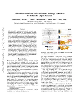 Sunshine to Rainstorm: Cross-Weather Knowledge Distillation for Robust
  3D Object Detection