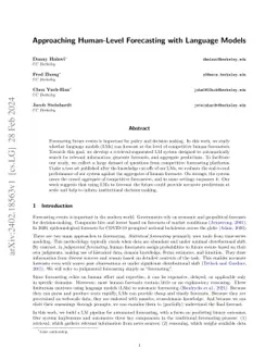 Approaching Human-Level Forecasting with Language Models
