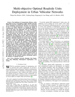 Multi-objective Optimal Roadside Units Deployment in Urban Vehicular
  Networks