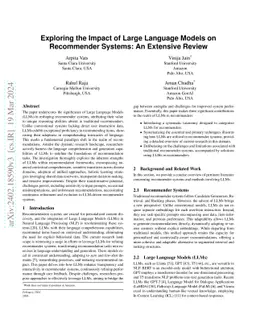 Exploring the Impact of Large Language Models on Recommender Systems: An
  Extensive Review
