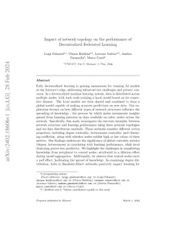 Impact of network topology on the performance of Decentralized Federated
  Learning