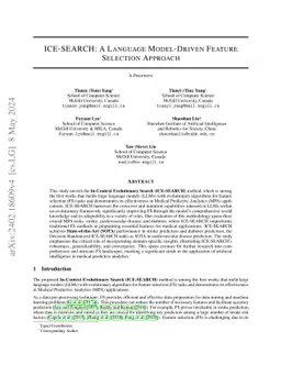 ICE-SEARCH: A Language Model-Driven Feature Selection Approach