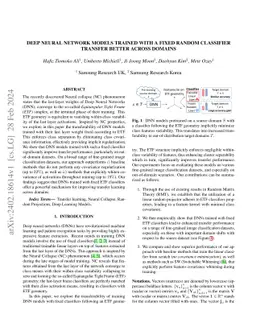 Deep Neural Network Models Trained With A Fixed Random Classifier
  Transfer Better Across Domains