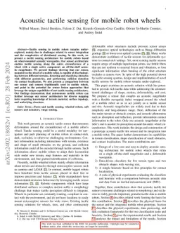 Acoustic tactile sensing for mobile robot wheels