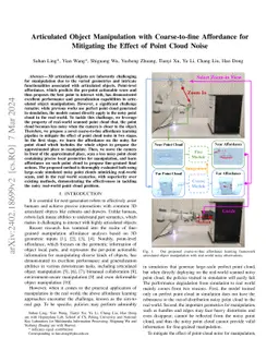 Articulated Object Manipulation with Coarse-to-fine Affordance for
  Mitigating the Effect of Point Cloud Noise