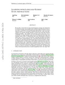 Learning with Language-Guided State Abstractions