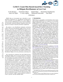 CoMeT: Count-Min-Sketch-based Row Tracking to Mitigate RowHammer at Low
  Cost