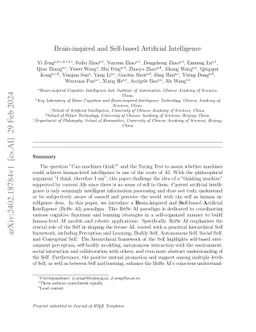 Brain-inspired and Self-based Artificial Intelligence