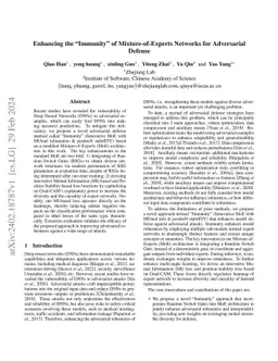 Enhancing the "Immunity" of Mixture-of-Experts Networks for Adversarial
  Defense