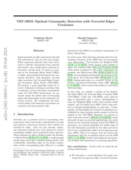 VEC-SBM: Optimal Community Detection with Vectorial Edges Covariates