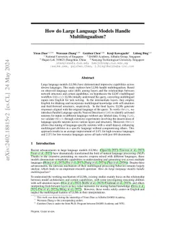 How do Large Language Models Handle Multilingualism?