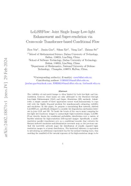 LoLiSRFlow: Joint Single Image Low-light Enhancement and
  Super-resolution via Cross-scale Transformer-based Conditional Flow
