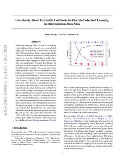 Uncertainty-Based Extensible Codebook for Discrete Federated Learning in Heterogeneous Data Silos