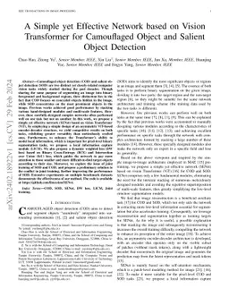 A Simple yet Effective Network based on Vision Transformer for
  Camouflaged Object and Salient Object Detection