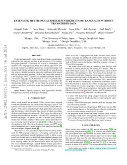 Extending Multilingual Speech Synthesis to 100+ Languages without
  Transcribed Data