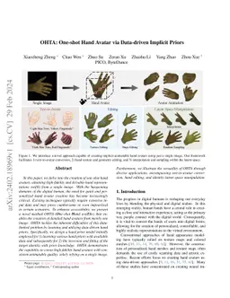 OHTA: One-shot Hand Avatar via Data-driven Implicit Priors