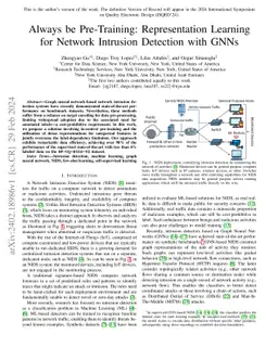 Always be Pre-Training: Representation Learning for Network Intrusion
  Detection with GNNs