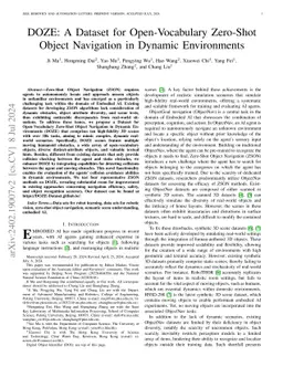 DOZE: A Dataset for Open-Vocabulary Zero-Shot Object Navigation in
  Dynamic Environments