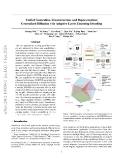 Unified Generation, Reconstruction, and Representation: Generalized
  Diffusion with Adaptive Latent Encoding-Decoding