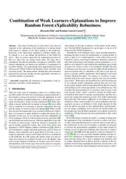 Combination of Weak Learners eXplanations to Improve Random Forest
  eXplicability Robustness