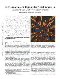 High-Speed Motion Planning for Aerial Swarms in Unknown and Cluttered
  Environments