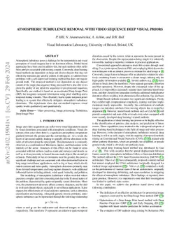 Atmospheric Turbulence Removal with Video Sequence Deep Visual Priors
