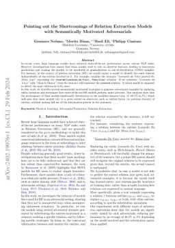 Pointing out the Shortcomings of Relation Extraction Models with
  Semantically Motivated Adversarials