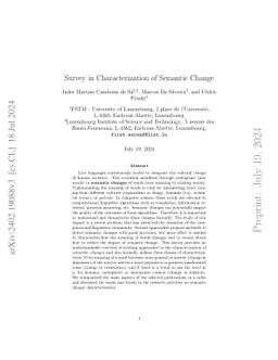 Survey in Characterization of Semantic Change