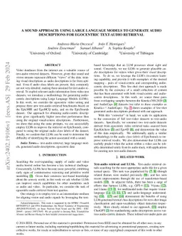 A SOUND APPROACH: Using Large Language Models to generate audio
  descriptions for egocentric text-audio retrieval