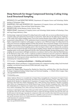 Deep Network for Image Compressed Sensing Coding Using Local Structural
  Sampling